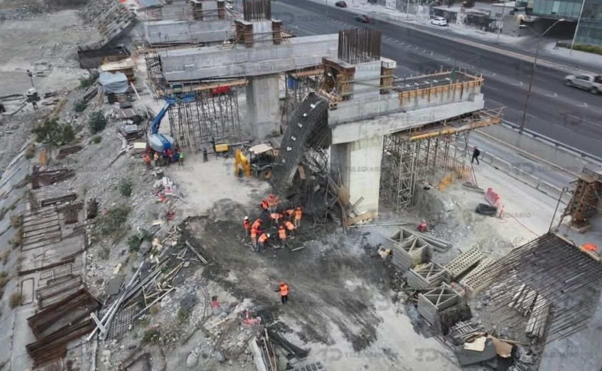 Colapsa estructura en L4 del Metro de Monterrey; hay cuatro heridos